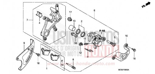 ETRIER DE FREIN ARRIERE CRF450R2 de 2002